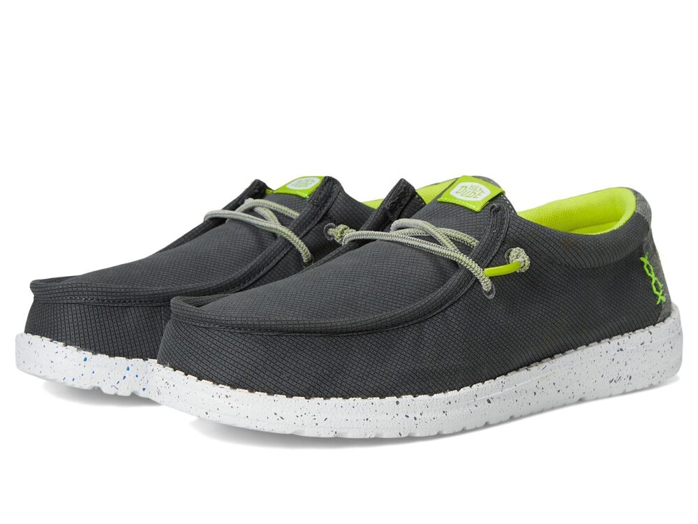 HEYDUDE BOYS WALLY SPORT GRID (LITTLE KID/BIG KID) SMOKE GREY 12 MEDIUM